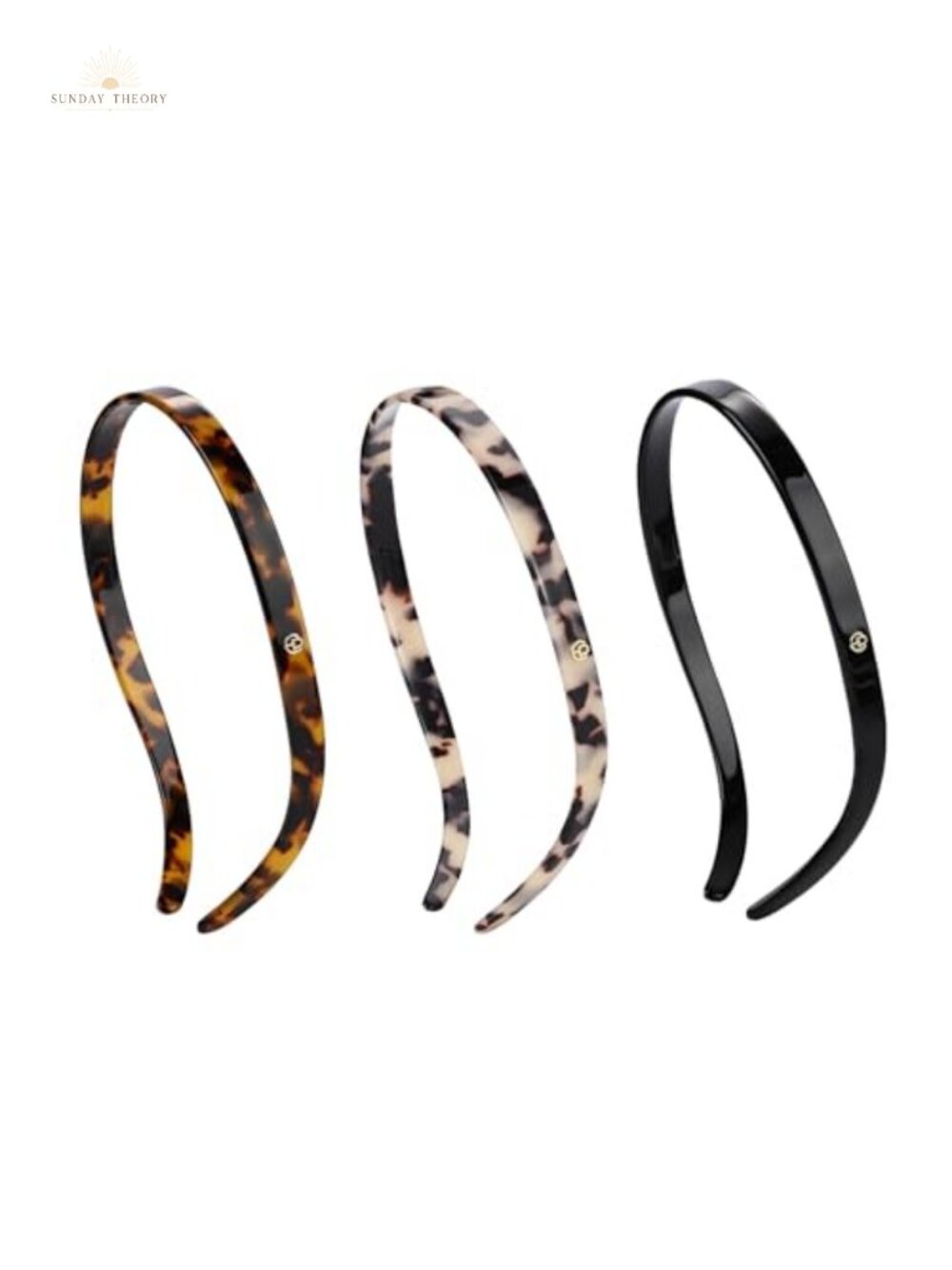 Women's Acetate Eyewear Headbands Set of 3 Non-Slip U-Shaped Design